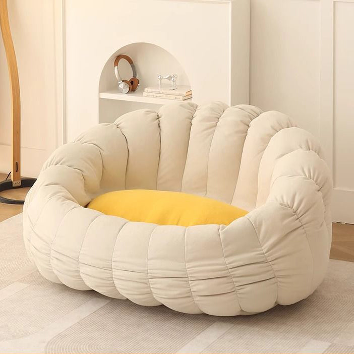 Zeitgenössischer nordischer Schneeflocken-Fleece EPS Blume runder Sofa-Fußhocker für das Schlafzimmer 