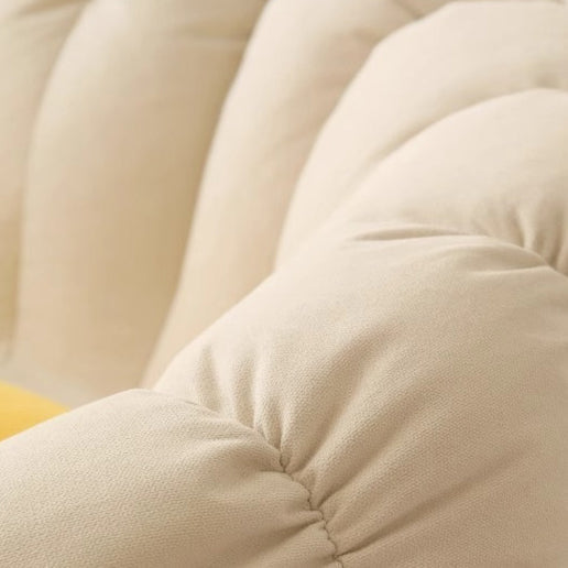 Zeitgenössischer nordischer Schneeflocken-Fleece EPS Blume runder Sofa-Fußhocker für das Schlafzimmer 