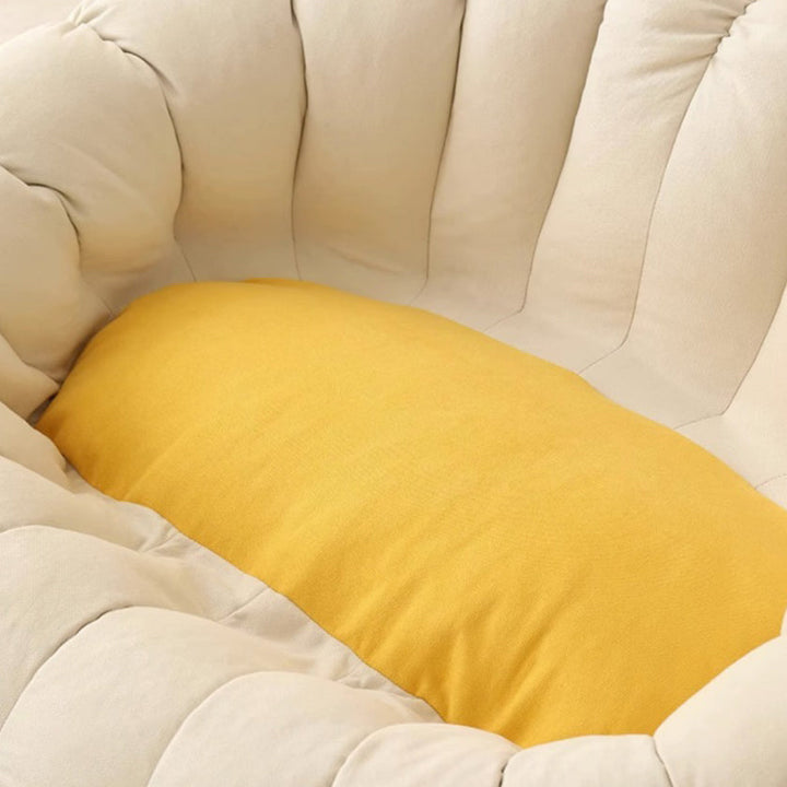 Zeitgenössischer nordischer Schneeflocken-Fleece EPS Blume runder Sofa-Fußhocker für das Schlafzimmer 