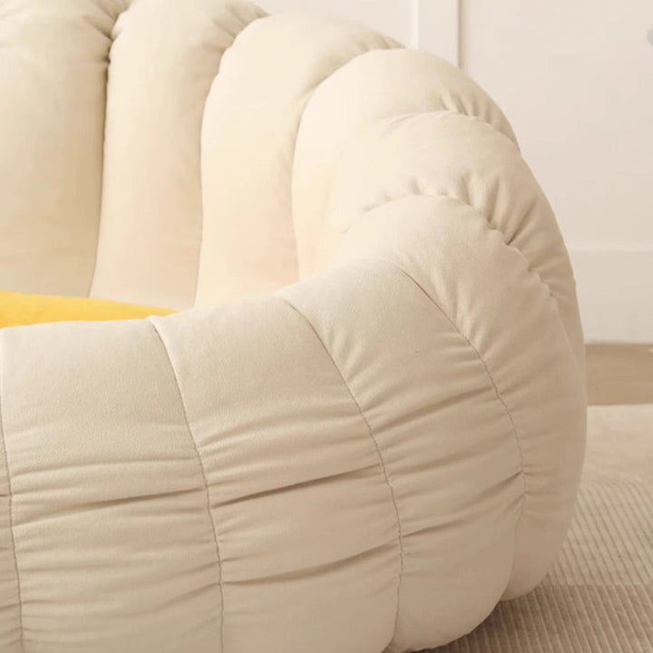 Zeitgenössischer nordischer Schneeflocken-Fleece EPS Blume runder Sofa-Fußhocker für das Schlafzimmer 