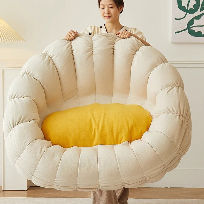Zeitgenössischer nordischer Schneeflocken-Fleece EPS Blume runder Sofa-Fußhocker für das Schlafzimmer 