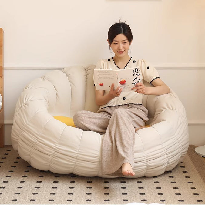 Zeitgenössischer nordischer Schneeflocken-Fleece EPS Blume runder Sofa-Fußhocker für das Schlafzimmer 
