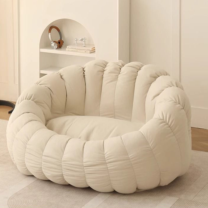 Zeitgenössischer nordischer Schneeflocken-Fleece EPS Blume runder Sofa-Fußhocker für das Schlafzimmer 