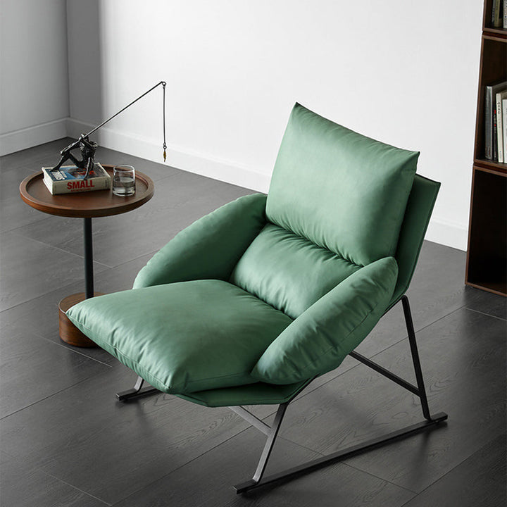 Coussin en duvet en coton contemporain en tissu scandinave avec dossier en acier au carbone et accoudoirs pour fauteuil d'appoint carré pour salon 
