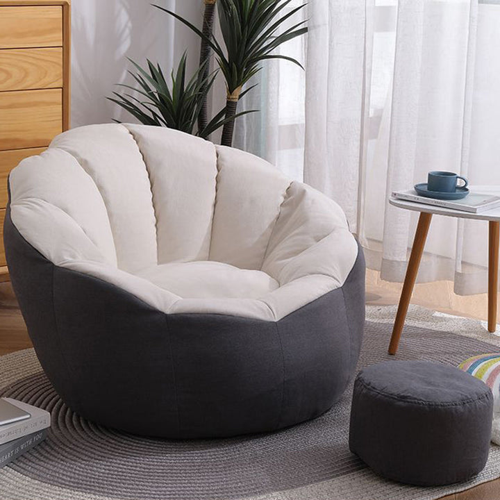 Contemporary Scandinavian Fine Cotton EPS Petal Lazy Round Sofa Footrest For Living Room