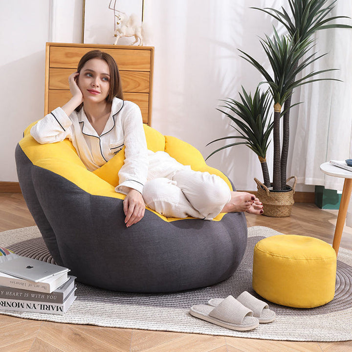 Repose-pieds rond paresseux en coton fin scandinave contemporain pour salon 