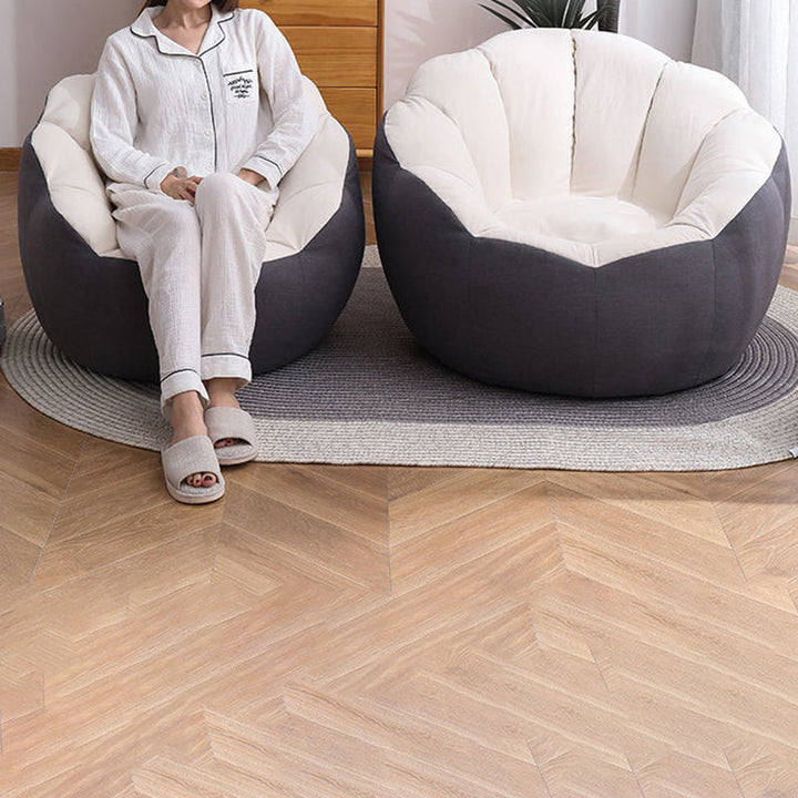 Repose-pieds rond paresseux en coton fin scandinave contemporain pour salon 