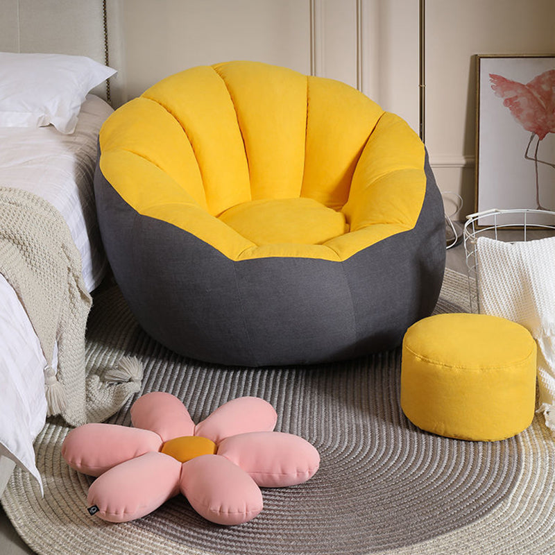 Repose-pieds rond paresseux en coton fin scandinave contemporain pour salon 