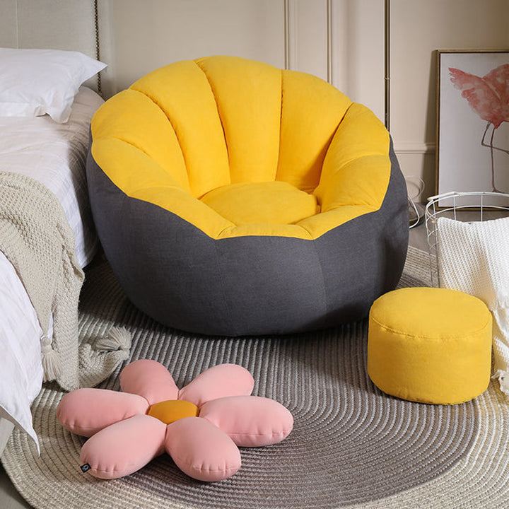 Repose-pieds rond paresseux en coton fin scandinave contemporain pour salon 
