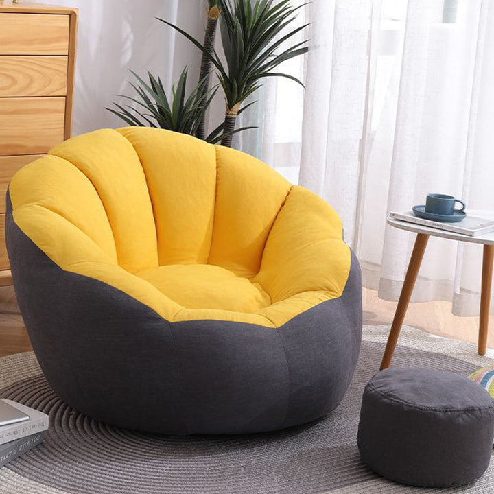 Contemporary Scandinavian Fine Cotton EPS Petal Lazy Round Sofa Footrest For Living Room