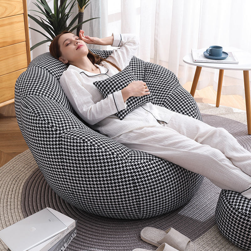 Repose-pieds rond paresseux en coton fin scandinave contemporain pour salon 