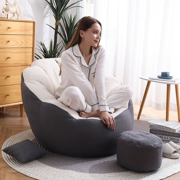 Repose-pieds rond paresseux en coton fin scandinave contemporain pour salon 