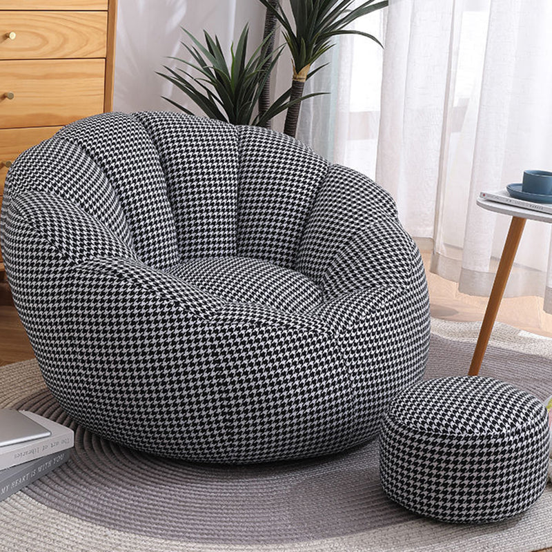 Repose-pieds rond paresseux en coton fin scandinave contemporain pour salon 