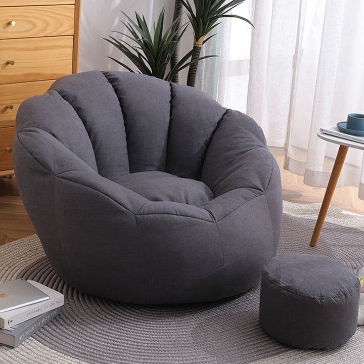 Repose-pieds rond paresseux en coton fin scandinave contemporain pour salon 