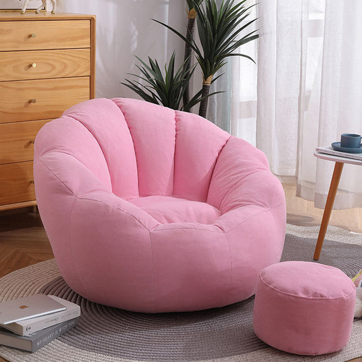 Repose-pieds rond paresseux en coton fin scandinave contemporain pour salon 