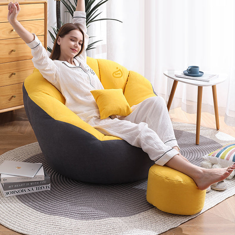 Repose-pieds rond paresseux en coton fin scandinave contemporain pour salon 