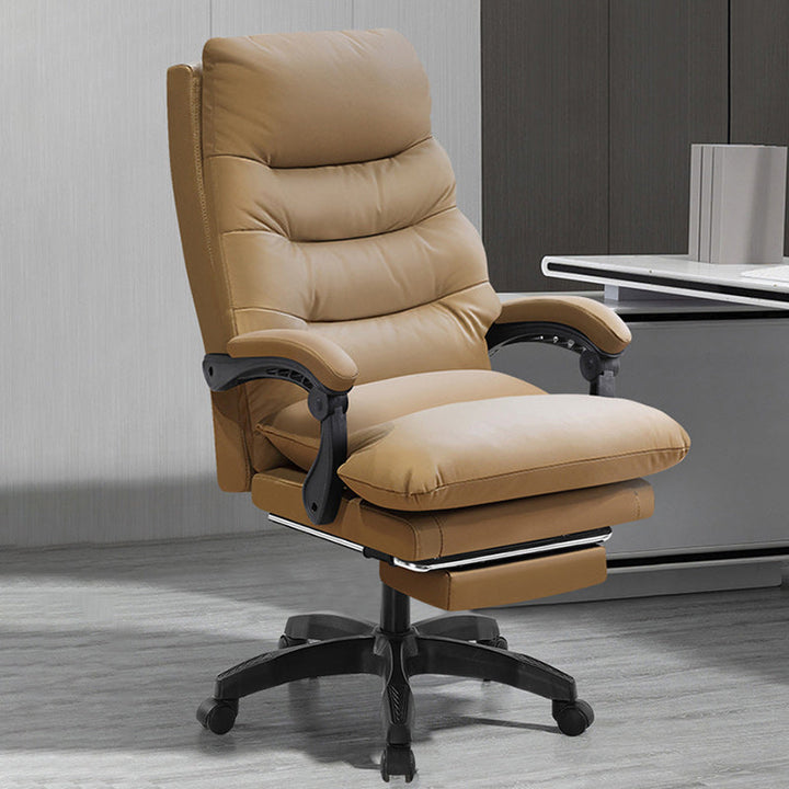 Modern Simplicity Cowhide Microfiber Leather Steel Cotton Sponge Square Massage Desk Chair Backrest Footrest Adjustable For Home Office