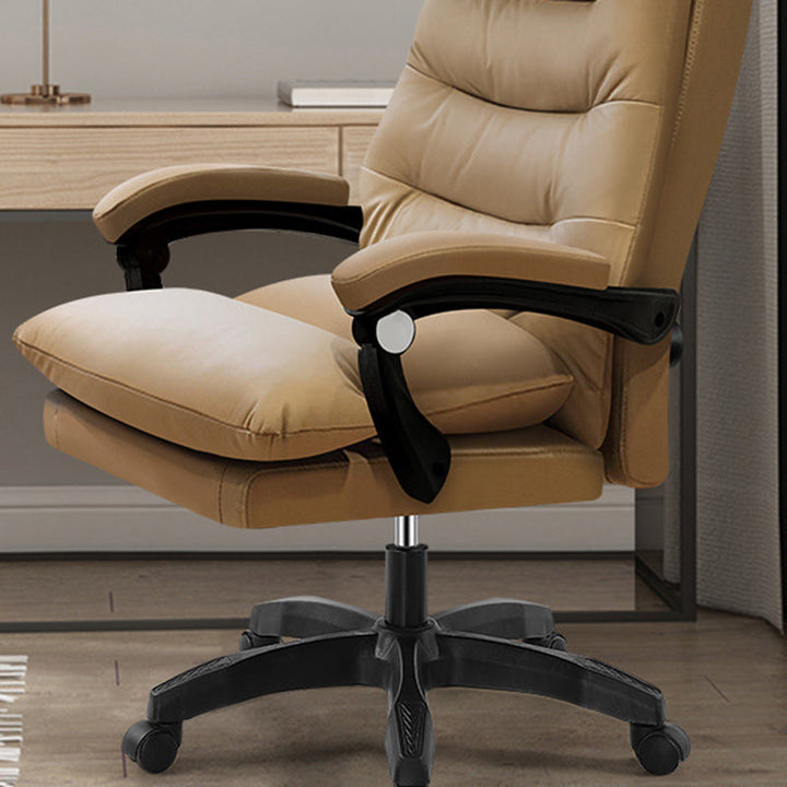 Modern Simplicity Cowhide Microfiber Leather Steel Cotton Sponge Square Massage Desk Chair Backrest Footrest Adjustable For Home Office
