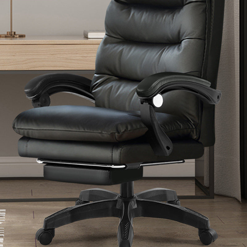 Modern Simplicity Cowhide Microfiber Leather Steel Cotton Sponge Square Massage Desk Chair Backrest Footrest Adjustable For Home Office