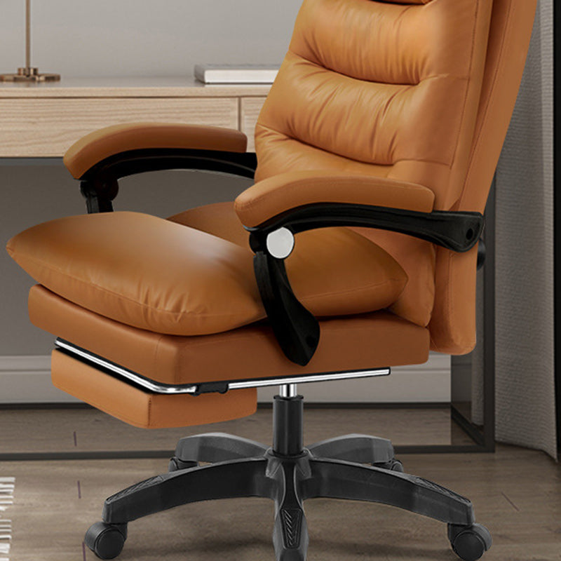 Modern Simplicity Cowhide Microfiber Leather Steel Cotton Sponge Square Massage Desk Chair Backrest Footrest Adjustable For Home Office
