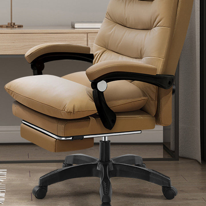 Modern Simplicity Cowhide Microfiber Leather Steel Cotton Sponge Square Massage Desk Chair Backrest Footrest Adjustable For Home Office