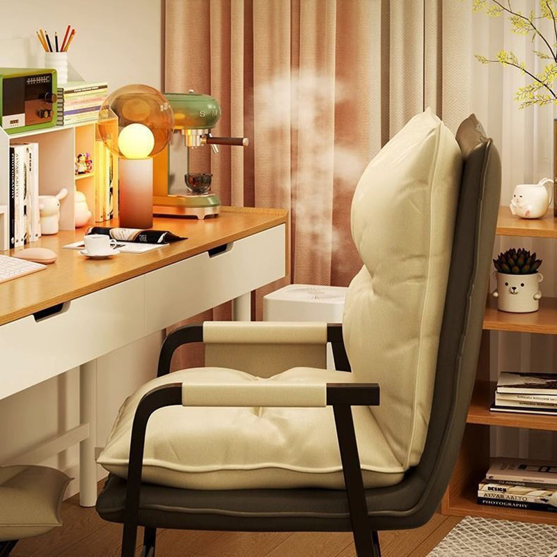 Moderner minimalistischer Stoff Kohlenstoffstahl Baumwolle quadratischer Schreibtischstuhl Fußstütze Rückenlehne verstellbar für Home Office 