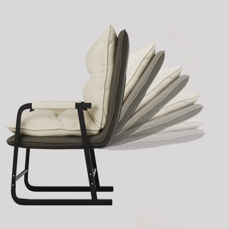 Moderner minimalistischer Stoff Kohlenstoffstahl Baumwolle quadratischer Schreibtischstuhl Fußstütze Rückenlehne verstellbar für Home Office 