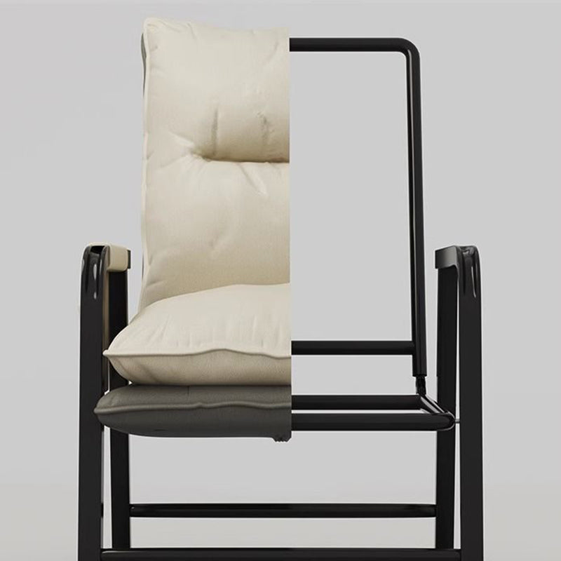 Moderner minimalistischer Stoff Kohlenstoffstahl Baumwolle quadratischer Schreibtischstuhl Fußstütze Rückenlehne verstellbar für Home Office 