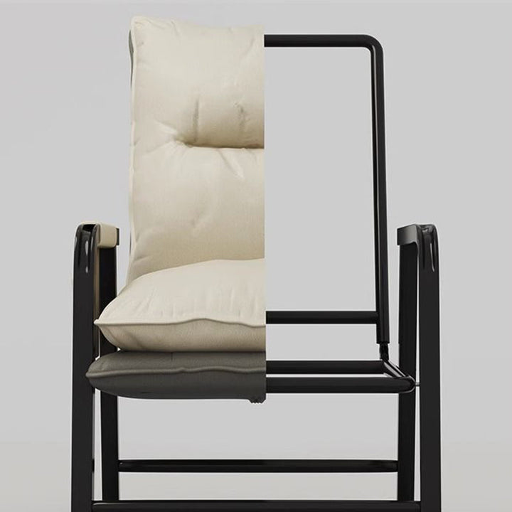 Moderner minimalistischer Stoff Kohlenstoffstahl Baumwolle quadratischer Schreibtischstuhl Fußstütze Rückenlehne verstellbar für Home Office 