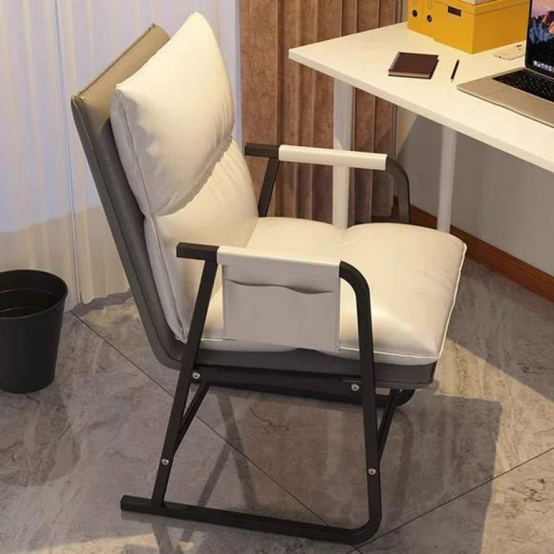 Moderner minimalistischer Stoff Kohlenstoffstahl Baumwolle quadratischer Schreibtischstuhl Fußstütze Rückenlehne verstellbar für Home Office 