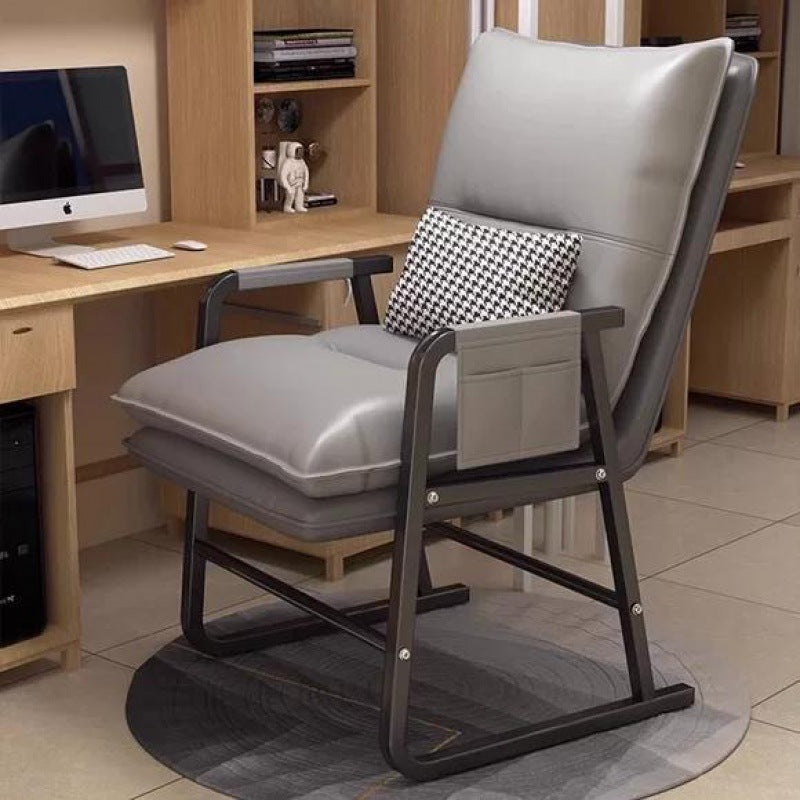 Moderner minimalistischer Stoff Kohlenstoffstahl Baumwolle quadratischer Schreibtischstuhl Fußstütze Rückenlehne verstellbar für Home Office 