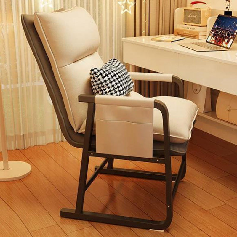 Moderner minimalistischer Stoff Kohlenstoffstahl Baumwolle quadratischer Schreibtischstuhl Fußstütze Rückenlehne verstellbar für Home Office 