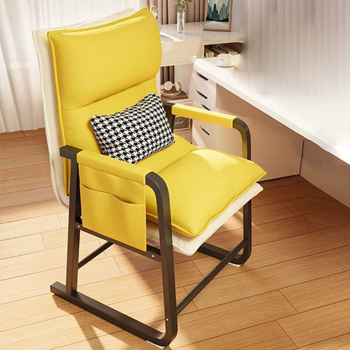 Moderner minimalistischer Stoff Kohlenstoffstahl Baumwolle quadratischer Schreibtischstuhl Fußstütze Rückenlehne verstellbar für Home Office 