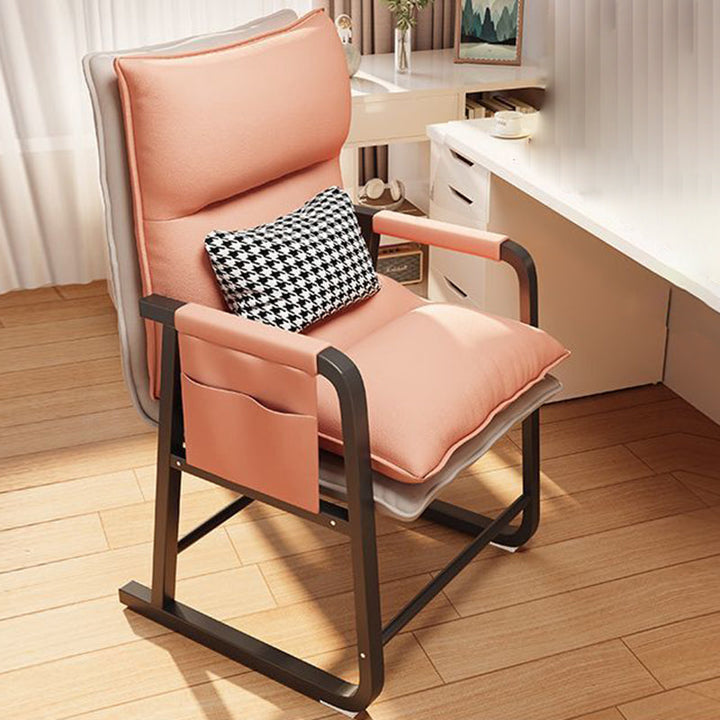 Moderner minimalistischer Stoff Kohlenstoffstahl Baumwolle quadratischer Schreibtischstuhl Fußstütze Rückenlehne verstellbar für Home Office 