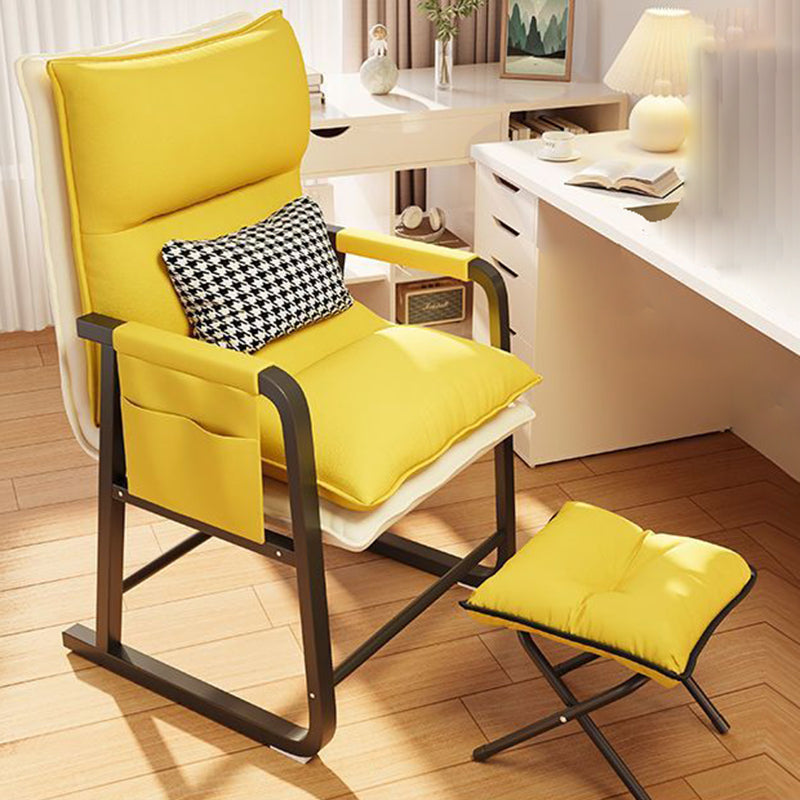 Moderner minimalistischer Stoff Kohlenstoffstahl Baumwolle quadratischer Schreibtischstuhl Fußstütze Rückenlehne verstellbar für Home Office 