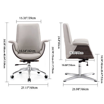 Moderne Einfachheit Mikrofaserlederbrett Aluminiumlegierung Schwamm Rechteckiger Holzmaserung Schreibtischstuhl Rückenlehne Verstellbar Für Home Office 