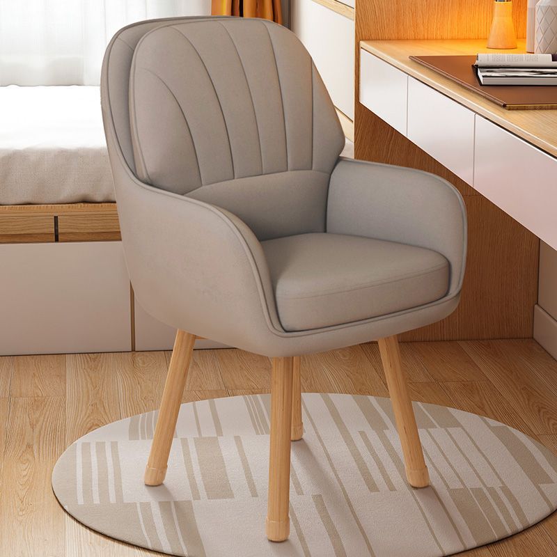 Tabouret de coiffeuse carré contemporain scandinave en tissu velours latex bois avec dossier pivotant pour chambre 