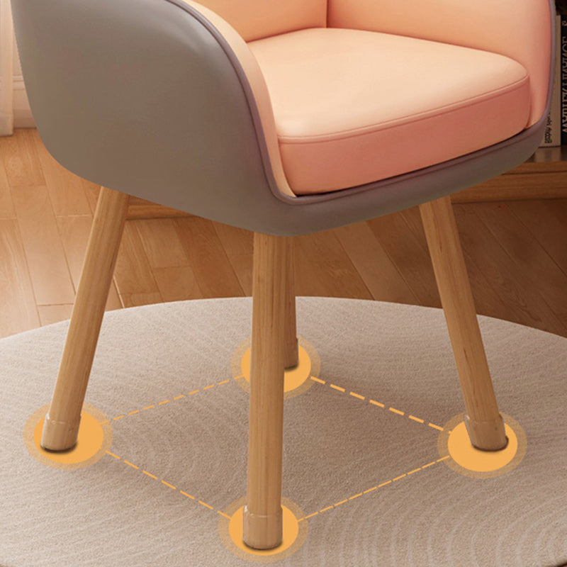 Tabouret de coiffeuse carré contemporain scandinave en tissu velours latex bois avec dossier pivotant pour chambre 