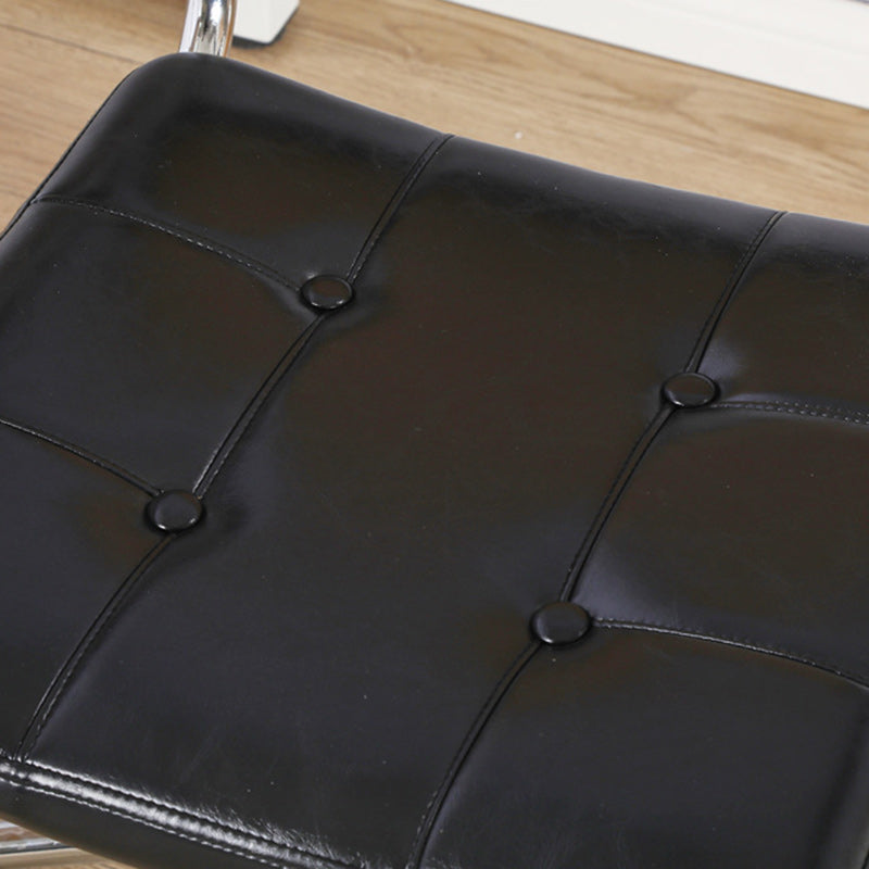 Contemporáneo Retro Tejido Ratán PU Cuero Aleación de Acero Elevable Silla de Escritorio Cuadrada Respaldo Para Oficina en Casa 