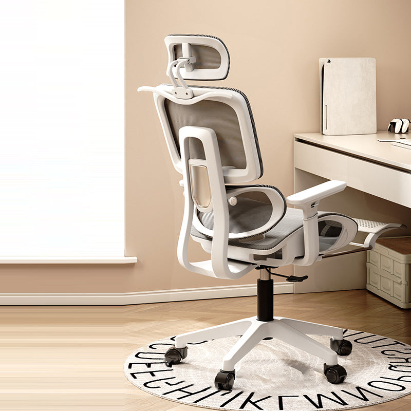 Simplicité Moderne Nylon Maille Métal Éponge Carré Chaise de Bureau Élévatrice avec Appui-tête, Repose-pieds, Dossier pour Maison Bureau 