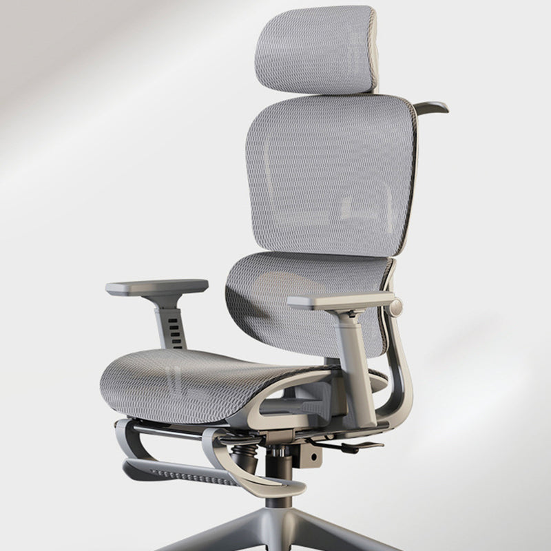 Simplicité Moderne Nylon Maille Métal Éponge Carré Chaise de Bureau Élévatrice avec Appui-tête, Repose-pieds, Dossier pour Maison Bureau 