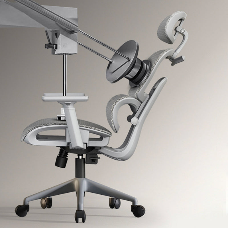 Simplicité Moderne Nylon Maille Métal Éponge Carré Chaise de Bureau Élévatrice avec Appui-tête, Repose-pieds, Dossier pour Maison Bureau 