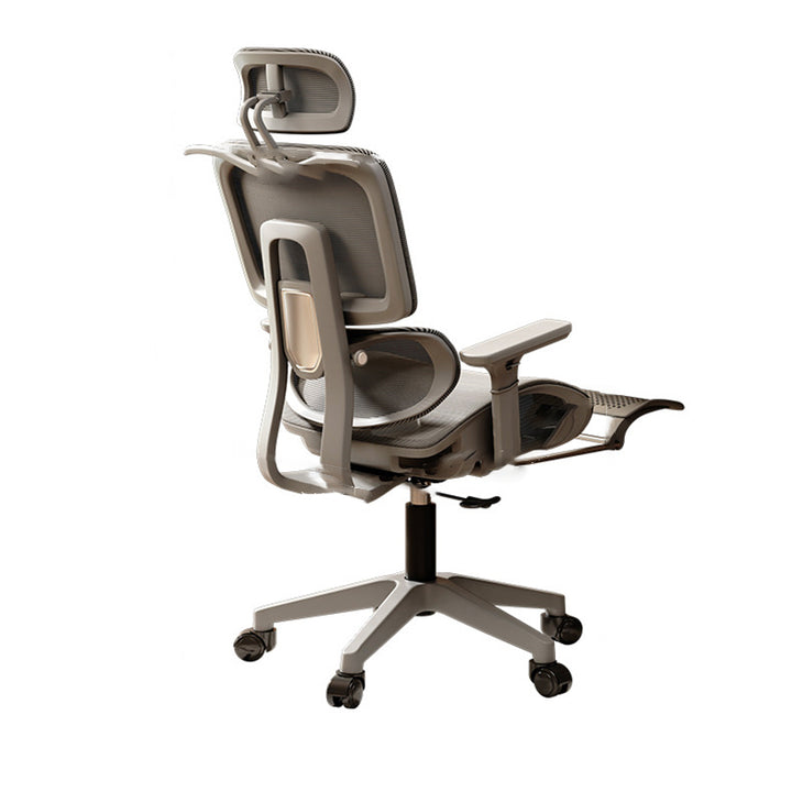 Simplicité Moderne Nylon Maille Métal Éponge Carré Chaise de Bureau Élévatrice avec Appui-tête, Repose-pieds, Dossier pour Maison Bureau 