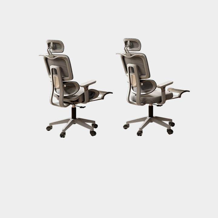 Simplicité Moderne Nylon Maille Métal Éponge Carré Chaise de Bureau Élévatrice avec Appui-tête, Repose-pieds, Dossier pour Maison Bureau 