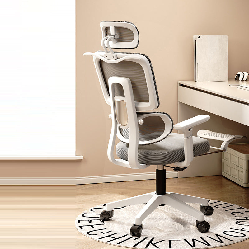 Simplicité Moderne Nylon Maille Métal Éponge Carré Chaise de Bureau Élévatrice avec Appui-tête, Repose-pieds, Dossier pour Maison Bureau 