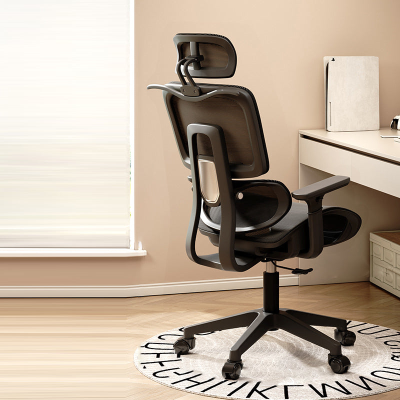 Simplicité Moderne Nylon Maille Métal Éponge Carré Chaise de Bureau Élévatrice avec Appui-tête, Repose-pieds, Dossier pour Maison Bureau 