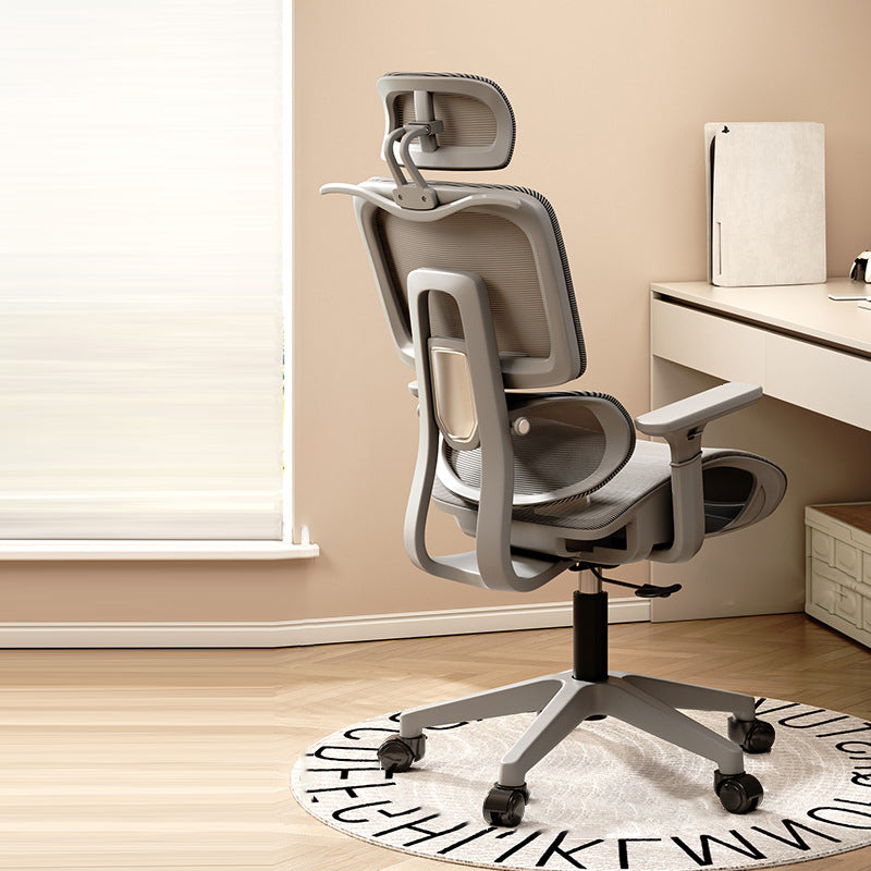 Simplicité Moderne Nylon Maille Métal Éponge Carré Chaise de Bureau Élévatrice avec Appui-tête, Repose-pieds, Dossier pour Maison Bureau 