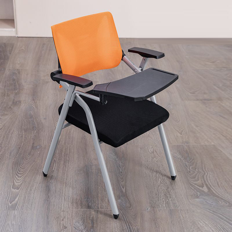 Moderner minimalistischer Netzschwamm-Metall-Quadrat-Schreibtischstuhl mit klappbarer Rückenlehne und Tischplatte für Home Office 