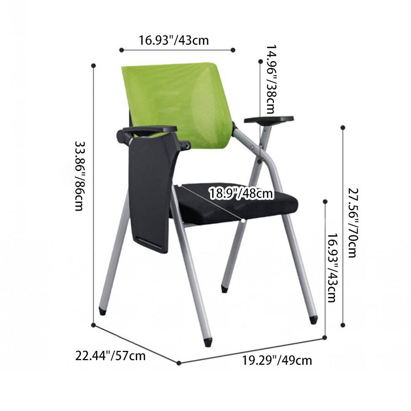 Moderner minimalistischer Netzschwamm-Metall-Quadrat-Schreibtischstuhl mit klappbarer Rückenlehne und Tischplatte für Home Office 