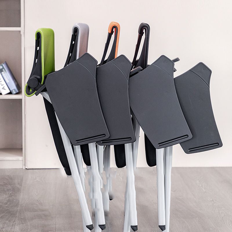 Moderner minimalistischer Netzschwamm-Metall-Quadrat-Schreibtischstuhl mit klappbarer Rückenlehne und Tischplatte für Home Office 